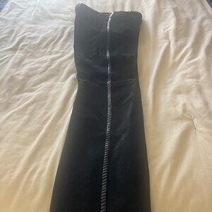 Black Suede Pants with Black Leather Trim by Hugo Buscati (Size 2)
